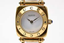 Near MINT Vintage Gucci 6300L 21mm White Dial Quartz Women's Watch Japan