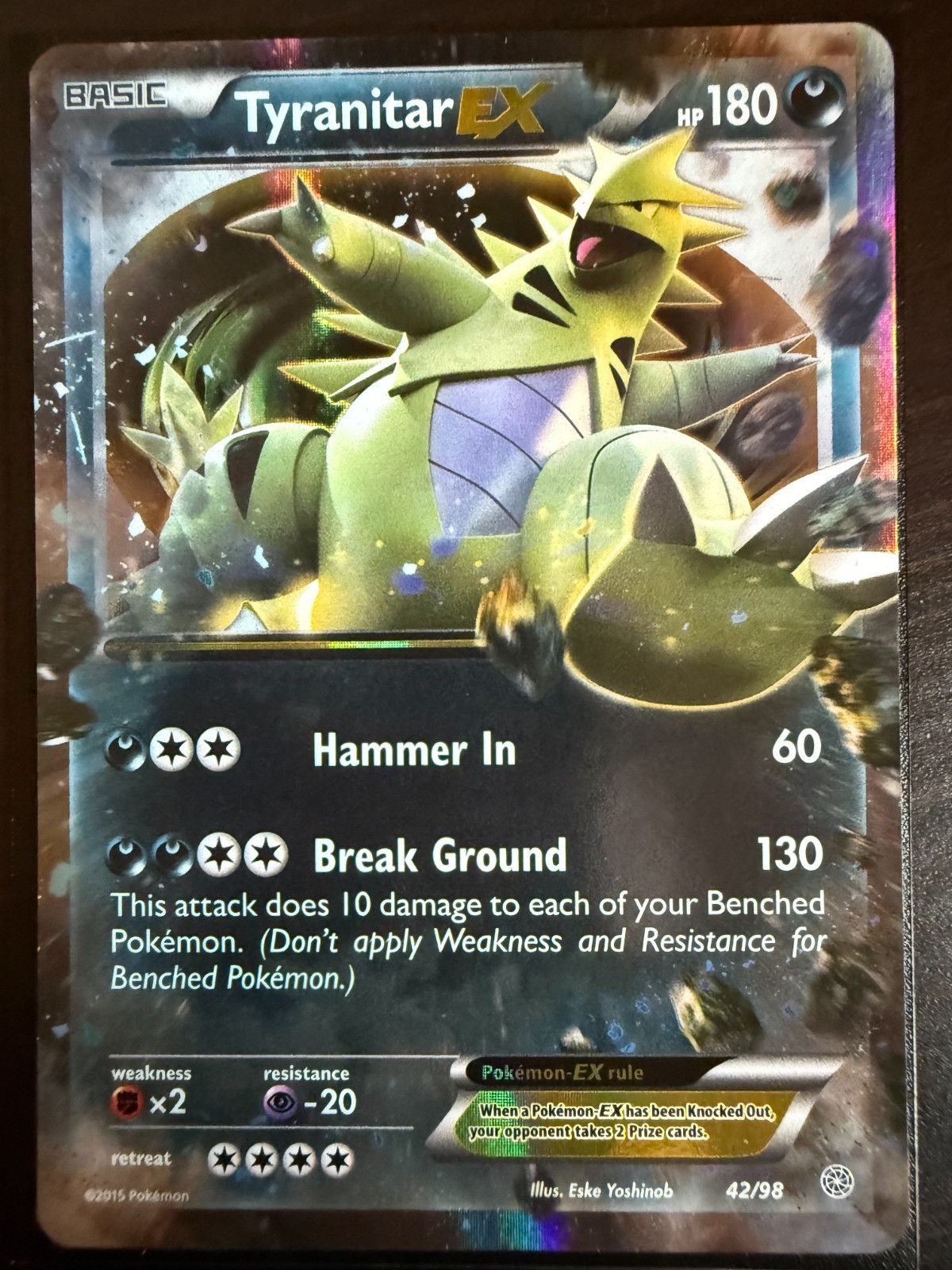 Pokemon Tyranitar EX Holo Ultra Rare XY - Ancient Origins 42/98 MP