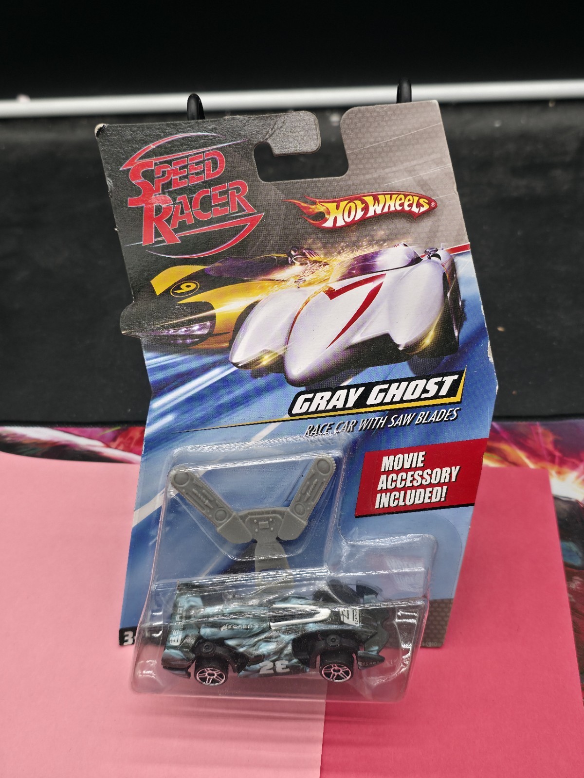 2007 Hot Wheels Speed Racer Gray Ghost Race Car With Saw Blades