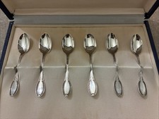 Servizio 6 Cucchiaini Da Caffè Argento 800 Punzonati Con Scatola