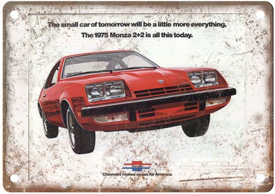 Vintage 1975 Monza Auto Ad Retro Look Reproduction Metal Sign AM1443