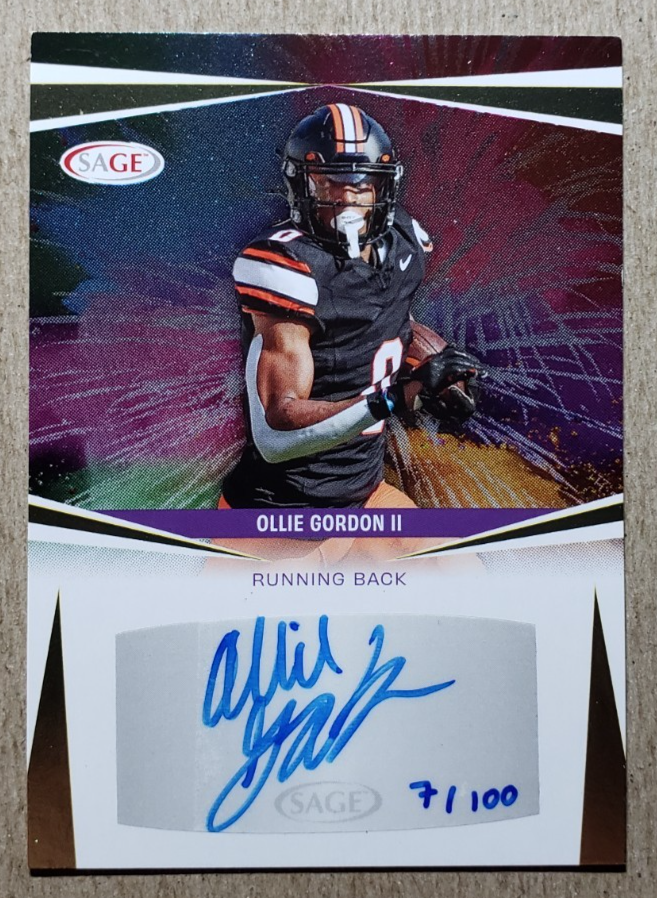 2025 Sage Gold Ollie Gordon II Auto /100 Oklahoma State Autograph