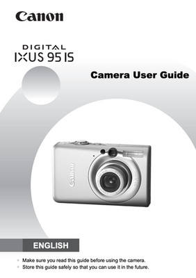 Canon  IXUS 95 IS Digital Camera User Owner Instruction Manual