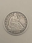 1854 Seated Liberty Silver Half Dollar 50c
