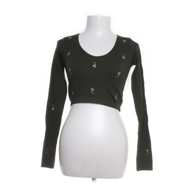Stradivarius, Crop Top, Größe: M, Grün, Blumen, Damen #JIs