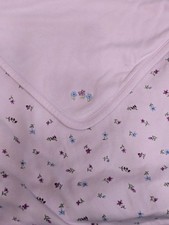 Gymboree Rare Vintage Pink Floral Baby Blanket 100 Cotton Swaddle Reversible