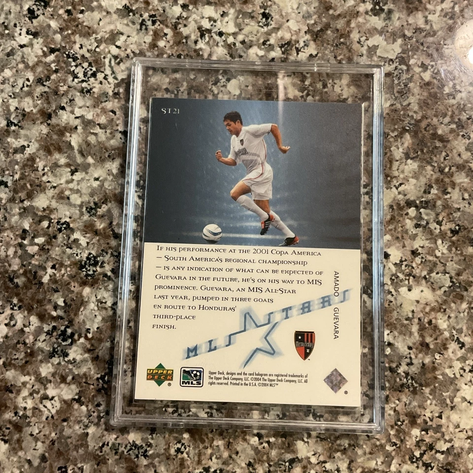 Tarjeta de baraja superior firmada por Amado Guevara #st 21 (2004) en losa MLS Foto 3 de 3