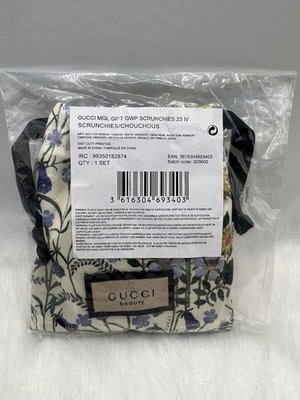 GUCCI Beauty Floral Pouch + 3 Silk Scrunchies Set BN Sealed  display picture 1