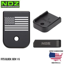 NDZ Glock 17 19 45 Gen 1-5 Enhanced Thick Magazine Base Plate Aluminum Black