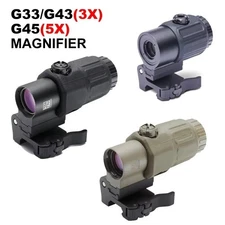 G33 G43 G45 Sight Fixed 3X 5X Magnifier Scope With Switch to Side QuickQD Mount 