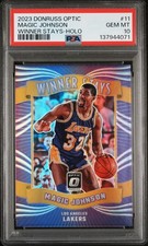 2023 PANINI DONRUSS OPTIC WINNER STAYS HOLO #11 MAGIC JOHNSON PSA 10