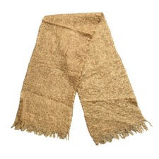 Vintage Robinson  s Mohair Wool Scarf Tan Woven Fringe Made in Scotland 46  x 9  