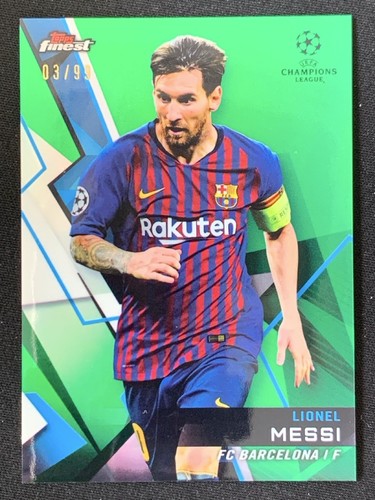 Lionel Messi 2018-19 Topps Finest UCL Green Refractor /99 #1