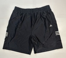 Vintage Adidas 3 Stripe Silky Shiny Dazzle Shorts Black Men's Large XL