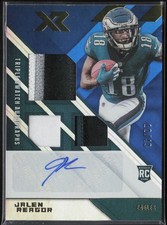 2020 Panini XR #213 Jalen Reagor Triple Swatch Auto Blue #/49