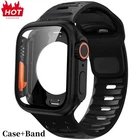 Silicone Sport Band for iWatch Screen Protector 44mm 45mm 41mm 40mm