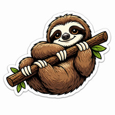 Sloth Sticker 4 Inch Vinyl Decal Waterproof - Cup, Laptop, Vehicle, Planner