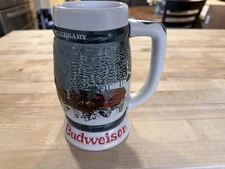 Budweiser Clydesdale Beer 50th (1983) Anniversary Stein Mug Ceramarte Brazil 