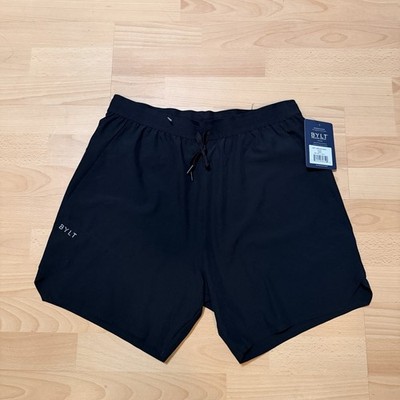 BYLTMen s Black The Bios Linerless Athletic Shorts 7  Athletes First Large