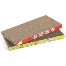 2PCS Cat Scratch Pad Reversible Cardboard for Cats to Rest, Grind Claws and Play