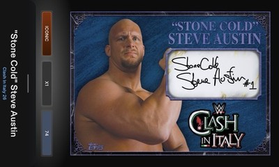 Stone Cold Steve Austin - Blue Marble Signature Iconic - Slam WWE Clash In Italy