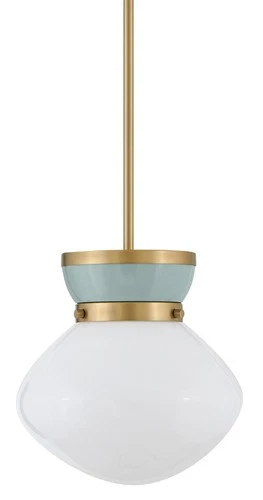Lark 83607 Lucy 10"W Mini Pendant - Lacquered Brass / Seafoam - Picture 1 of 7