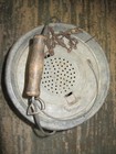 Vntg Galvanized 2 PC Minnow Bucket With Wood Handle; Inner Sieve W/Metal Handle — photo 3