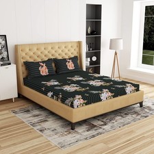 Baumwoll-Bettlaken für Doppelbett King Size mit zwei Kissenbezügen