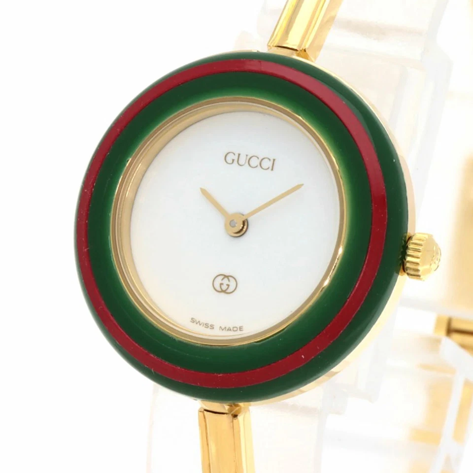 Gucci 1100 L Change Bezel With Replacement Bezel Wristwatch GP GP Ladies Used GU - Image 3 of 4
