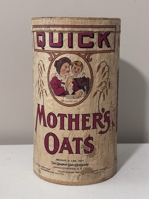 Antique Quick Mother s Oats Empty Cardboard Carton Quaker 3# Early 20th Century