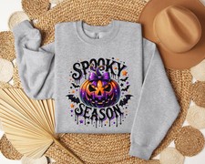 Spooky Season Sweatshirt Halloween Ghost Fall Scary Autumn