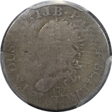 1792 H10C Bust Half Dime PCGS AG DETAILS