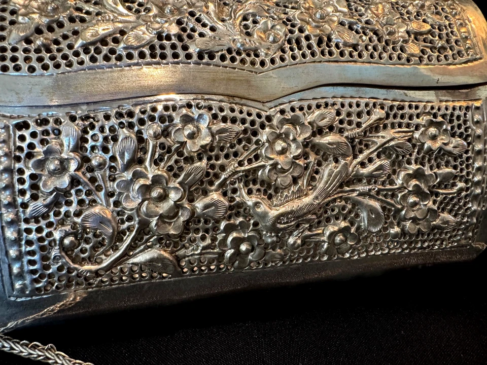 Antique Silver Crossbody Purse Handcrafted - Image 2 of 4