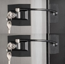 2-Pack Premium Refrigerator Lock with Built-in Keyed Lock 2-Pack Black 
