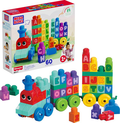 MEGA BLOKS First Builders ABC Learning Train Set, 60 Pieces, Ages 1+