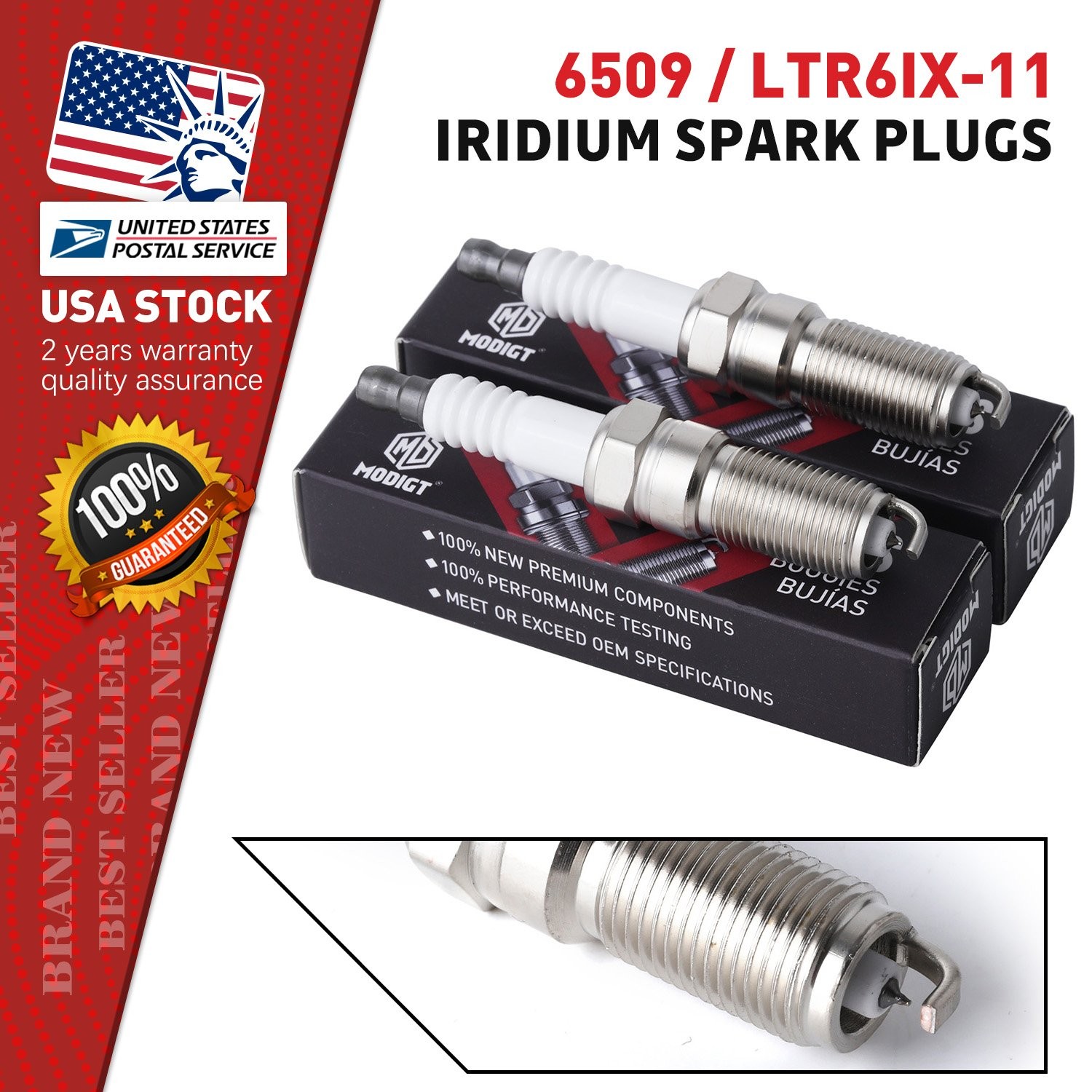 2Pcs Brand New For NGK 6509/LTR6IX-11 Durable Iridium Spark Plugs OEM Quality