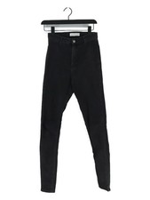 Topshop Women's Jeans W 28 in Black Cotton with Elastane, Polyester Skinny