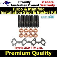 Permaseal Exhaust Manifold Studs&Gasket Kit For Toyota 2KD-FTV 2.5L