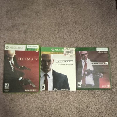 Hitman Absolution Xbox 360 + HITMAN STEEL BOOK ED. & HITMAN 2 XBOX ONE LOT OF 3
