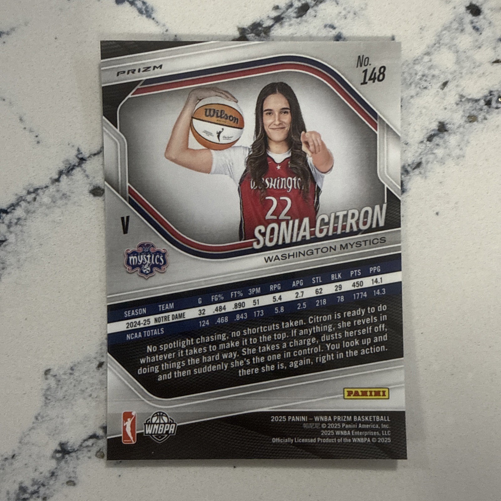 2025 Panini Prizm WNBA - Rookie Variation Sonia Citron #148 WNBA Logo Prizm (RC) view 2