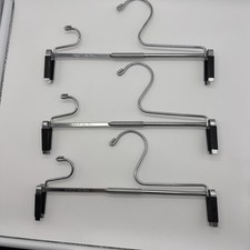 3 Vintage Swank Clothes Hangers With Spring Tension Open For Shirts, Sweaters