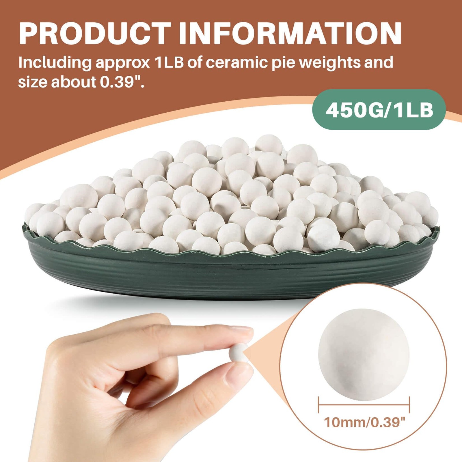 1LB Pie Weights for Baking - Pie Crust Weights Ceramic Baking Beans for Reusa...