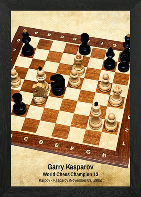 Kasparov Schachmeister 13 gerahmtes Wandbild Poster Leinwanddruck Bild