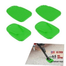 4PCS Motorcycle Kickstand Pad, Motorcycle Foot Support Plate, Parking Green