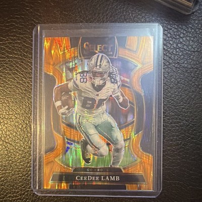 2025 Panini Select CeeDee Lamb jersey matchConcourse Orange Shock Prizm #88/499