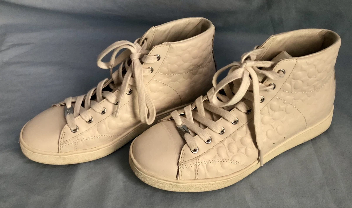 Authentic Coach Womens 8.5 Signature High Top Sneakers C204 Shoes