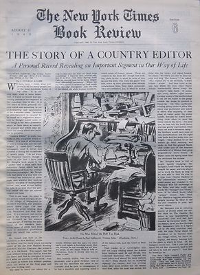 COUNTRY EDITOR - HENRY BEETLE  CALDONE ADAMS 1940 August 11 NY Times Book Review