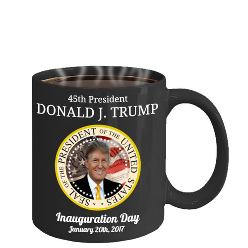 Donald J Trump 45th President Inauguration Day Black Mug Coffee Tea Cocoa Cup 11 - Picture 5 of 7