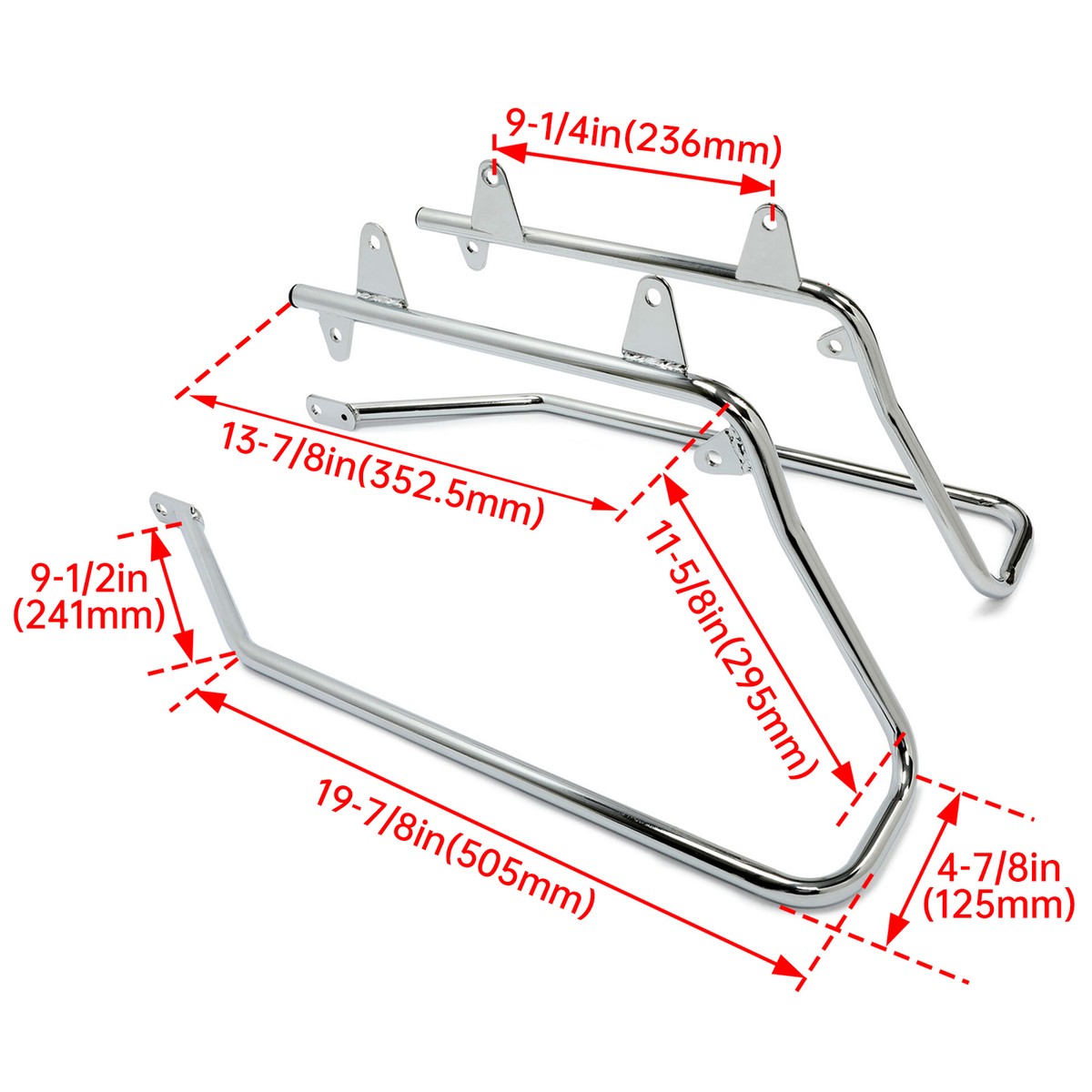 White Saddlebags + Conversion Bracket Fit For Harley Heritage Softail 84-17 16