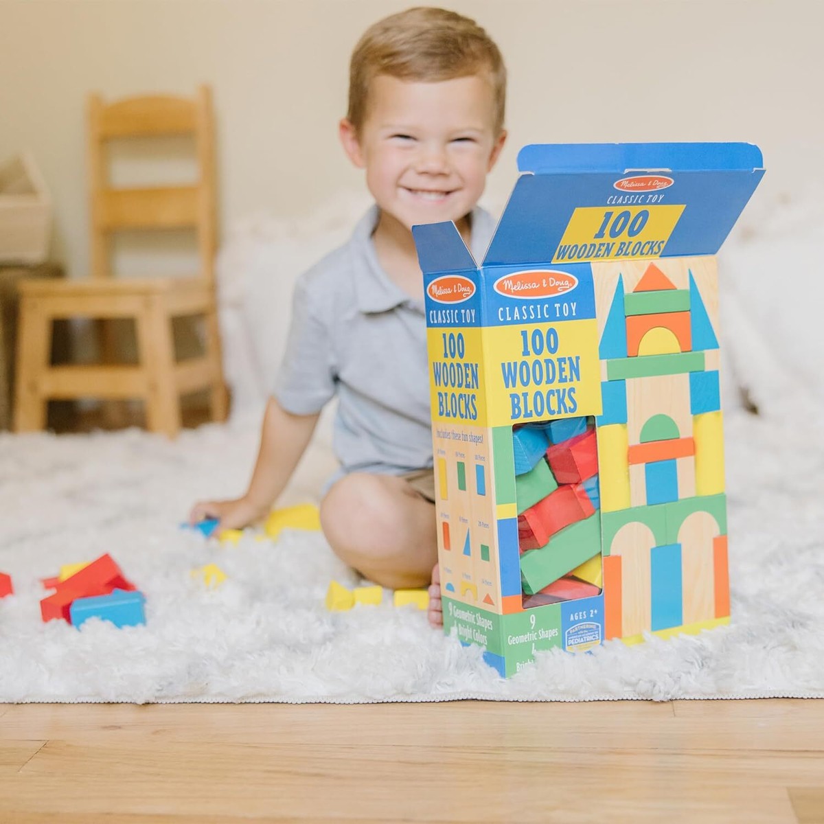 Melissa & Doug Set Cubi In Legno 100 Pezzi - Costruzioni In Legno - Giochi e Prodotti per l'Età Evolutiva